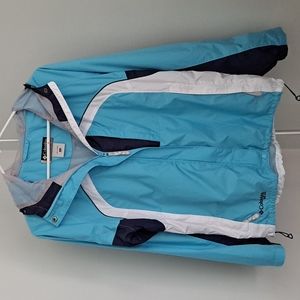 Women's Columbia XCO blue hooded full zip parka Size M